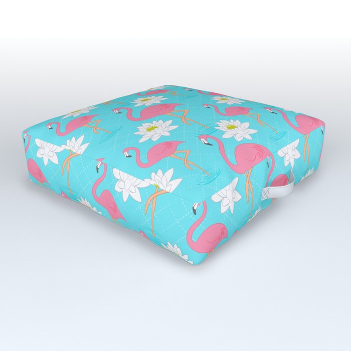 Flamingo Lily pattern 1 Outdoor Floor Cushion