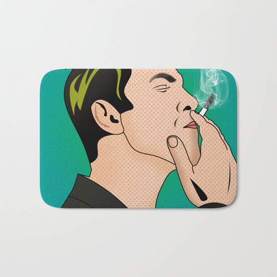 comics smocking man Bath Mat