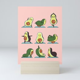 Avocado Yoga in Pink Mini Art Print