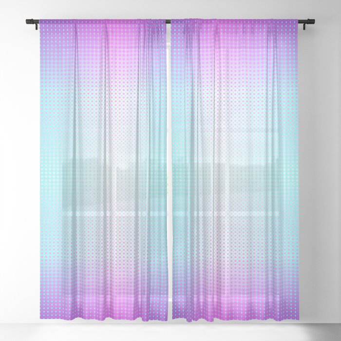 Five Color Blue Pink Purple White Black Ombre Sheer Curtain By