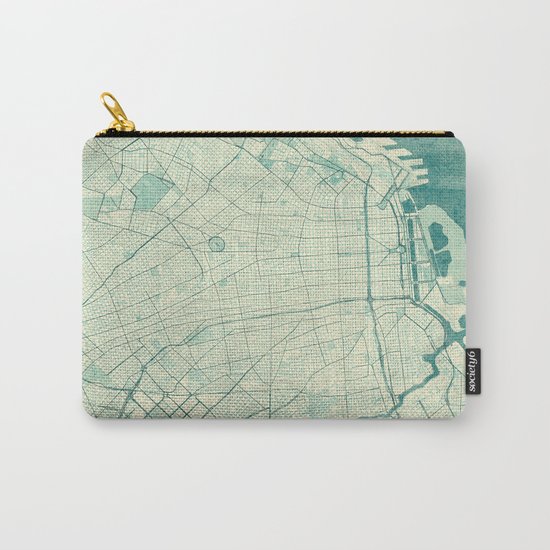 Buenos Aires Map Blue Vintage Carry-All Pouch