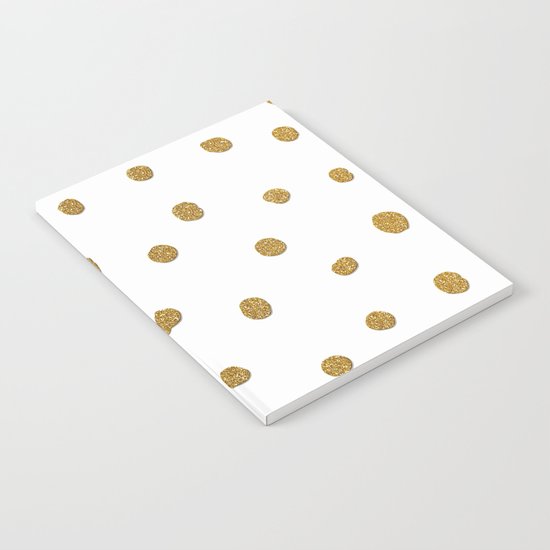 Golden touch II - Gold glitter polkadots Notebook