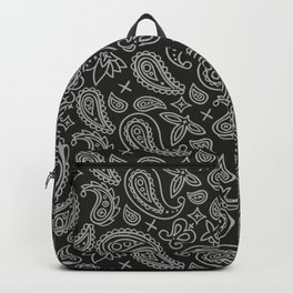  Black paisley Backpack | Mandala, Paisleypattern, Flowers, Retro, Blackpaisley, Flower, Vintage, Black, Blackandwhite, Blue 