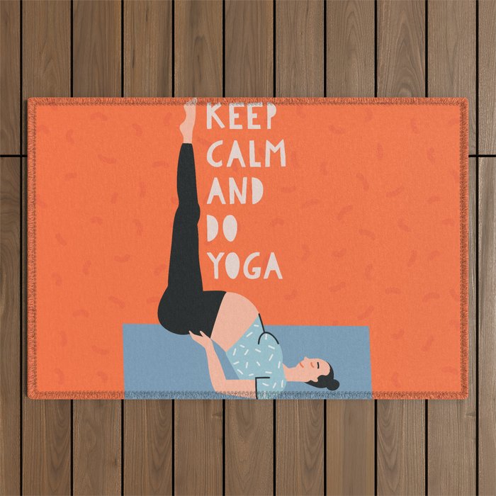 Keep Calm And Do Yoga Outdoor Rug