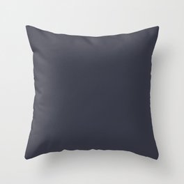 Dark Gray Blue Solid Color Pantone Inkwell 19-4016 TCX Shades of Black Hues Throw Pillow