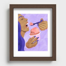 Ice Cream Eater Recessed Framed Print