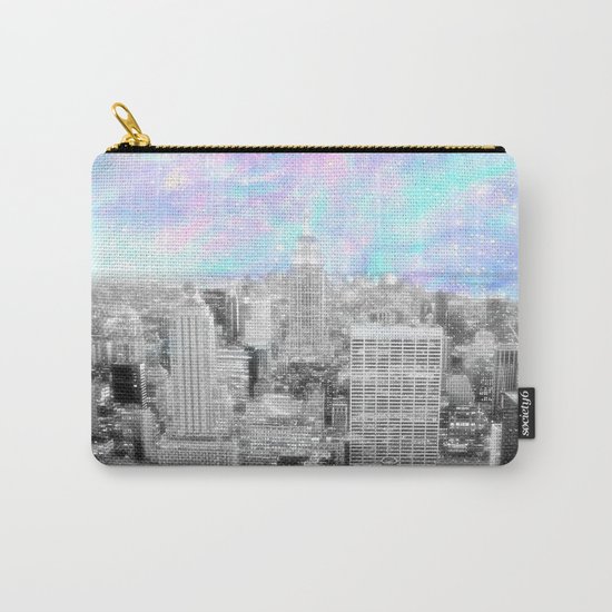 New York City. Pink Lavender Periwinkle Aqua Skies Carry-All Pouch