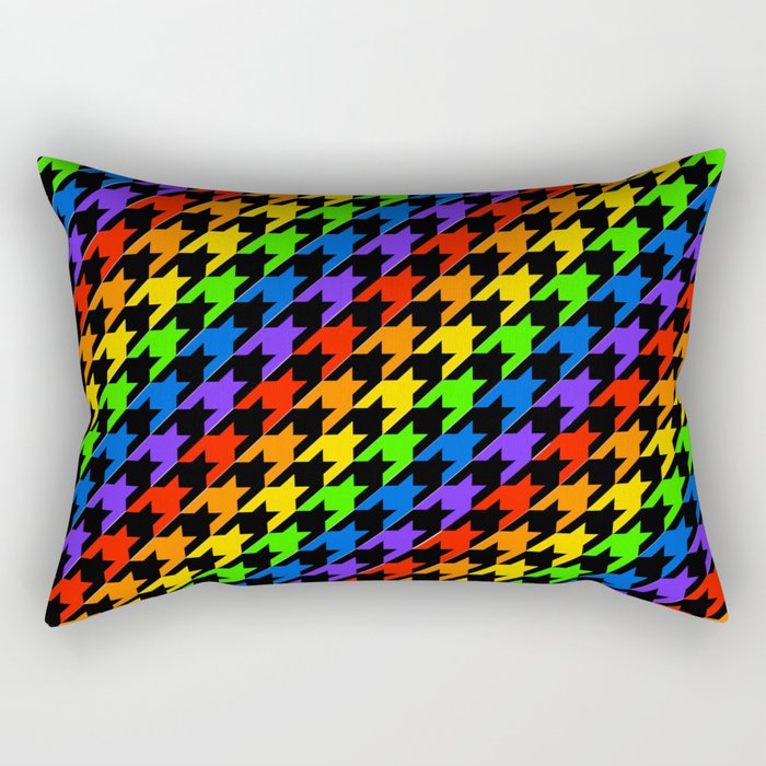 Rainbow Houndstooth V2 Rectangular Pillow