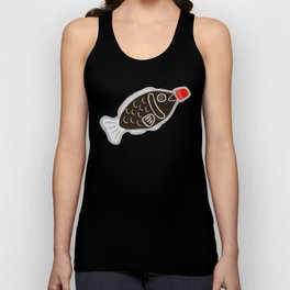 Sushi Soy Fish Pattern in Blue Tank Top
