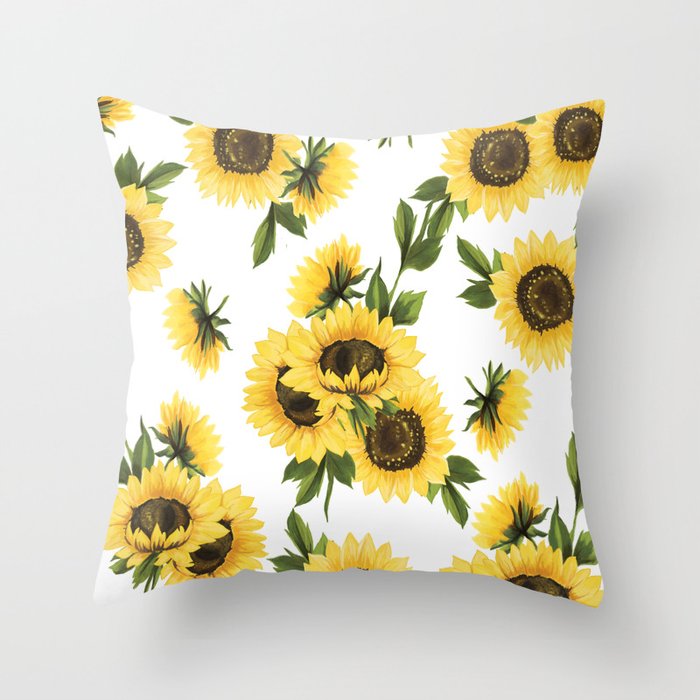 Lovely Sunflower Throw Pillow by rate pattern Society6