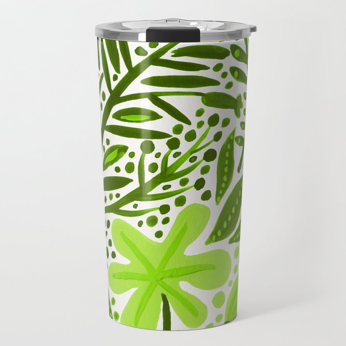Garden Lime Green Palette Travel Mug By Catcoq Society6 Garden Lime Green Palette Travel Mug