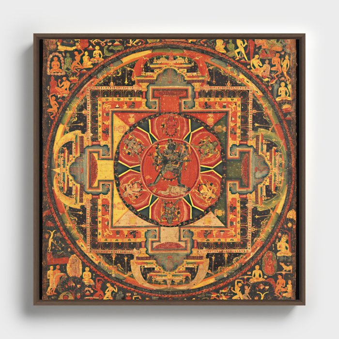 Hindu Indian Chakrasmvara Mandala 1100 Framed Canvas