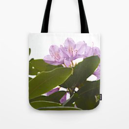 Pink Azalea Flowers with Spring Green Leaves Tote Bag