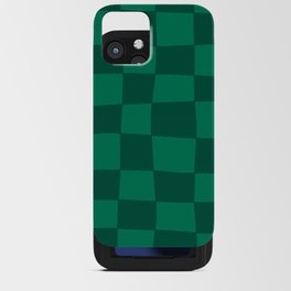 Hand Drawn Checkerboard Pattern (emerald green) iPhone Card Case