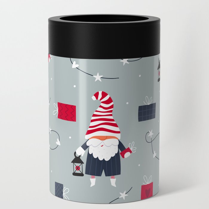 Christmas gnomes seamless Can Cooler
