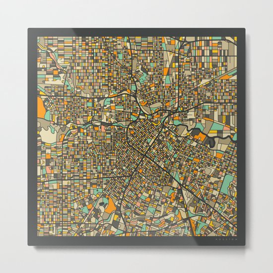 HOUSTON MAP Metal Print