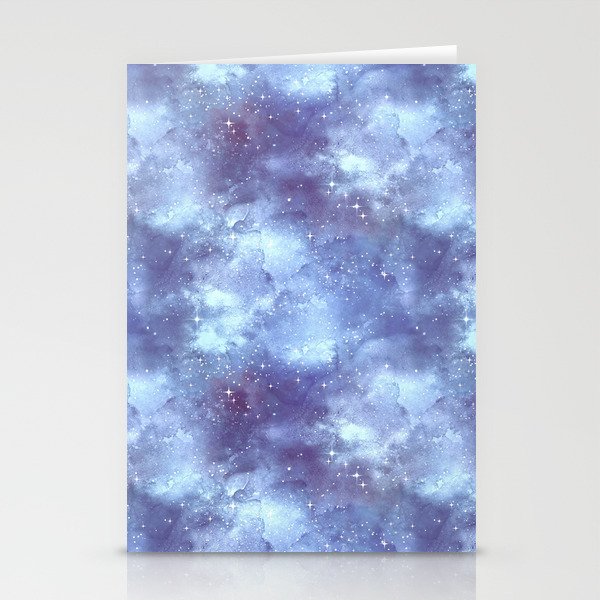 Navy Blue Galaxy Painting Stationery Cards