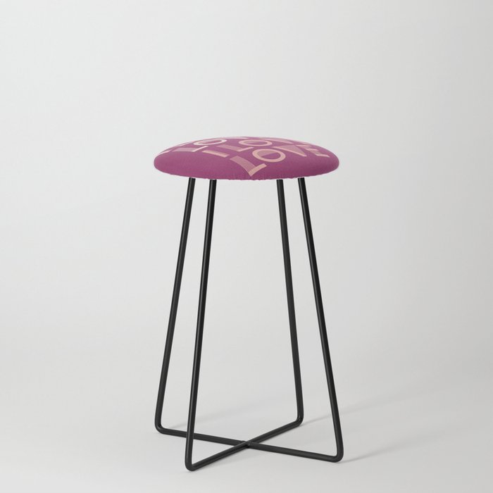 I Love Love - Orchid Flower Magenta  & Pink colors modern abstract illustration  Counter Stool