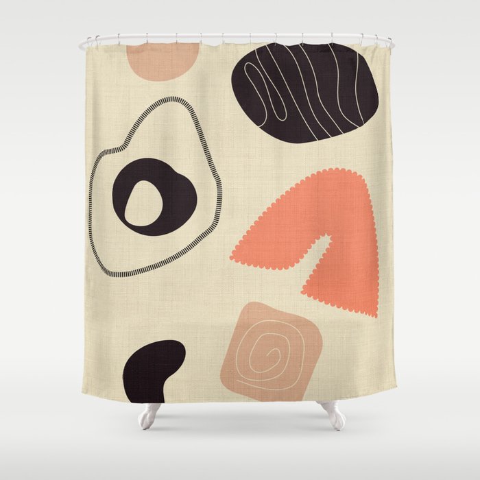 minimal retro shapes Shower Curtain