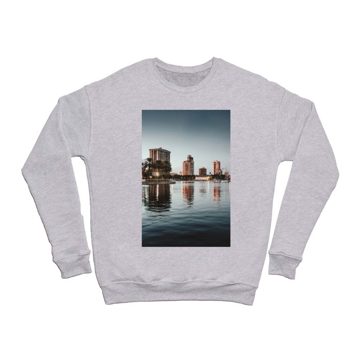 tampa skyline at dusk Crewneck Sweatshirt