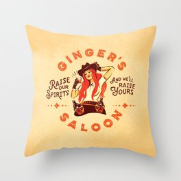 Ginger's Saloon Girl Throw Pillow