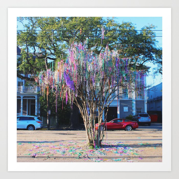 Mardi Gras Bead Tree, NOLA Photo, New Orleans, Travel Photography
