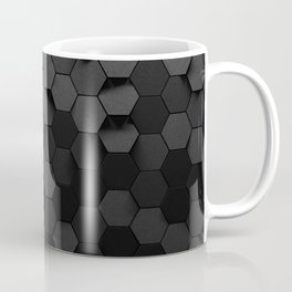 Black abstract hexagon pattern Mug