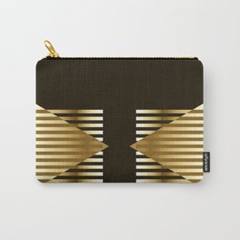 Gold Black Geometric Design Carry-All Pouch
