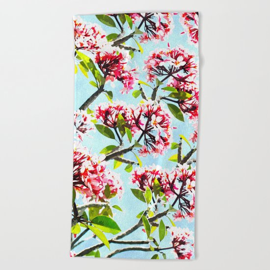 Frangipani #society6 #decor #buyart Beach Towel