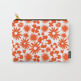 Mid-Century Modern Red Wild Flowers Carry-All Pouch
