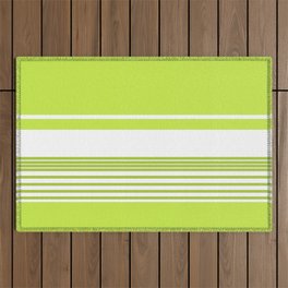 Color Block Stripes light lime green Outdoor Rug