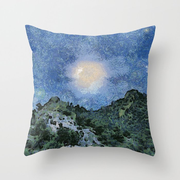 Starry Night Sunrise Throw Pillow