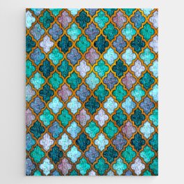 Moroccan tile iridescent pattern Jigsaw Puzzle
