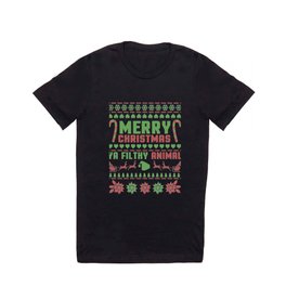 Merry Christmas Ya Filthy Animal - Ugly T Shirt | Santa, Christmaself, Christmasparty, Uglychristmas, Holiday, Funnychristmas, Christmas, Xmas, Funnyelf, Uglychristmasparty 
