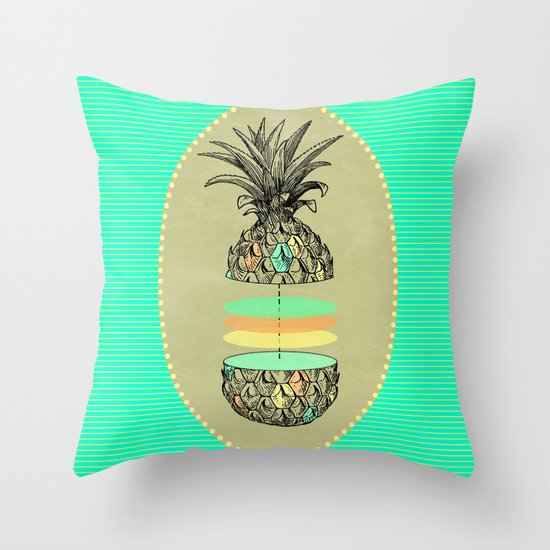 Sliced pineapple Throw Pillow