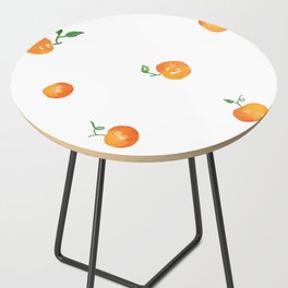 Clementines Watercolor Painting Side Table