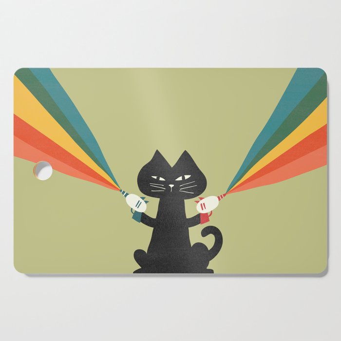 Ray Gun Cat Cutting Board By Budikwan Society6