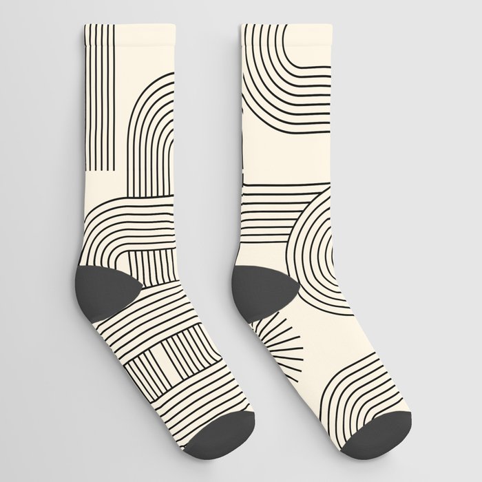 Abstraction_SUNLIGHT_WAVE_MOTION_LINE_POP_ART_0701A Socks