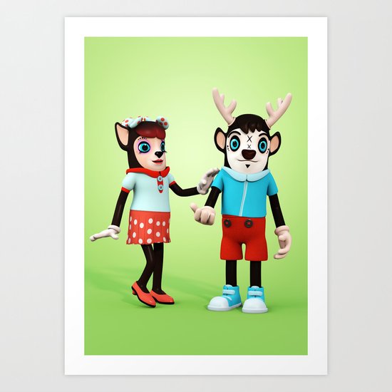Ben and Mary my Deer! Art Print