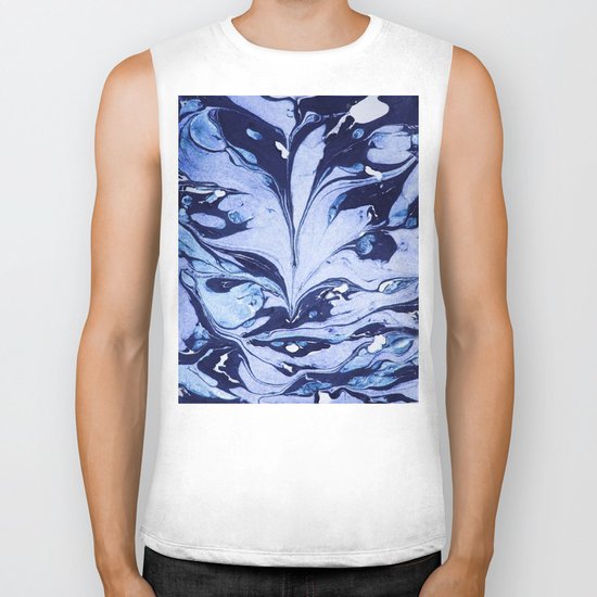 Dark and Bright and Blue Biker Tank