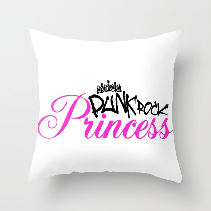 Punk rock princess Throw Pillow