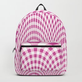 Pink and white curved squares Backpack