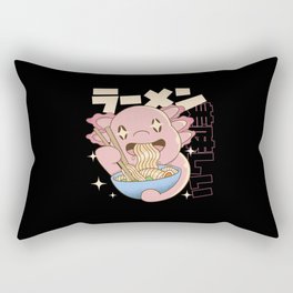 Kawaii Axolotl eating Ramen Rectangular Pillow