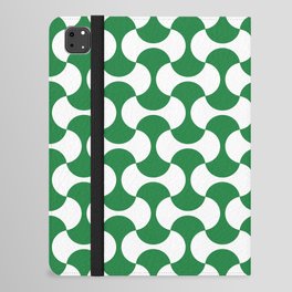 Green and white mid century mcm geometric modernism iPad Folio Case