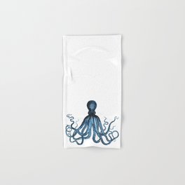 Octopus coastal ocean blue watercolor Hand & Bath Towel