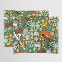 Textured Woodland Pattern - Forest Green Placemat