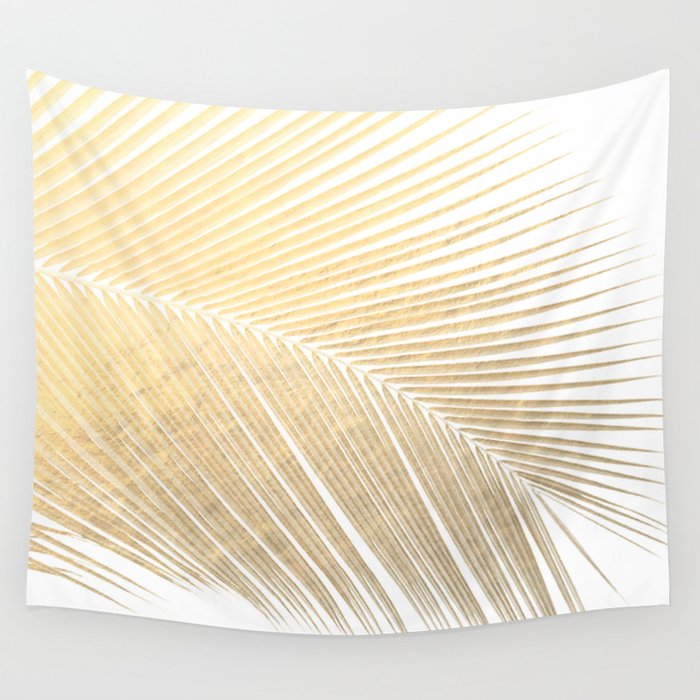 Palm leaf - gold Wall Tapestry