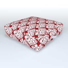 When Hearts Meet Together Pattern - White Hearts  Outdoor Floor Cushion