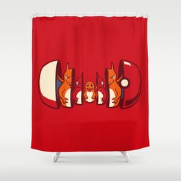 Poketryoshka - Fire Type Shower Curtain