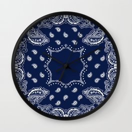 Bandana - Navy Blue - Boho Wall Clock